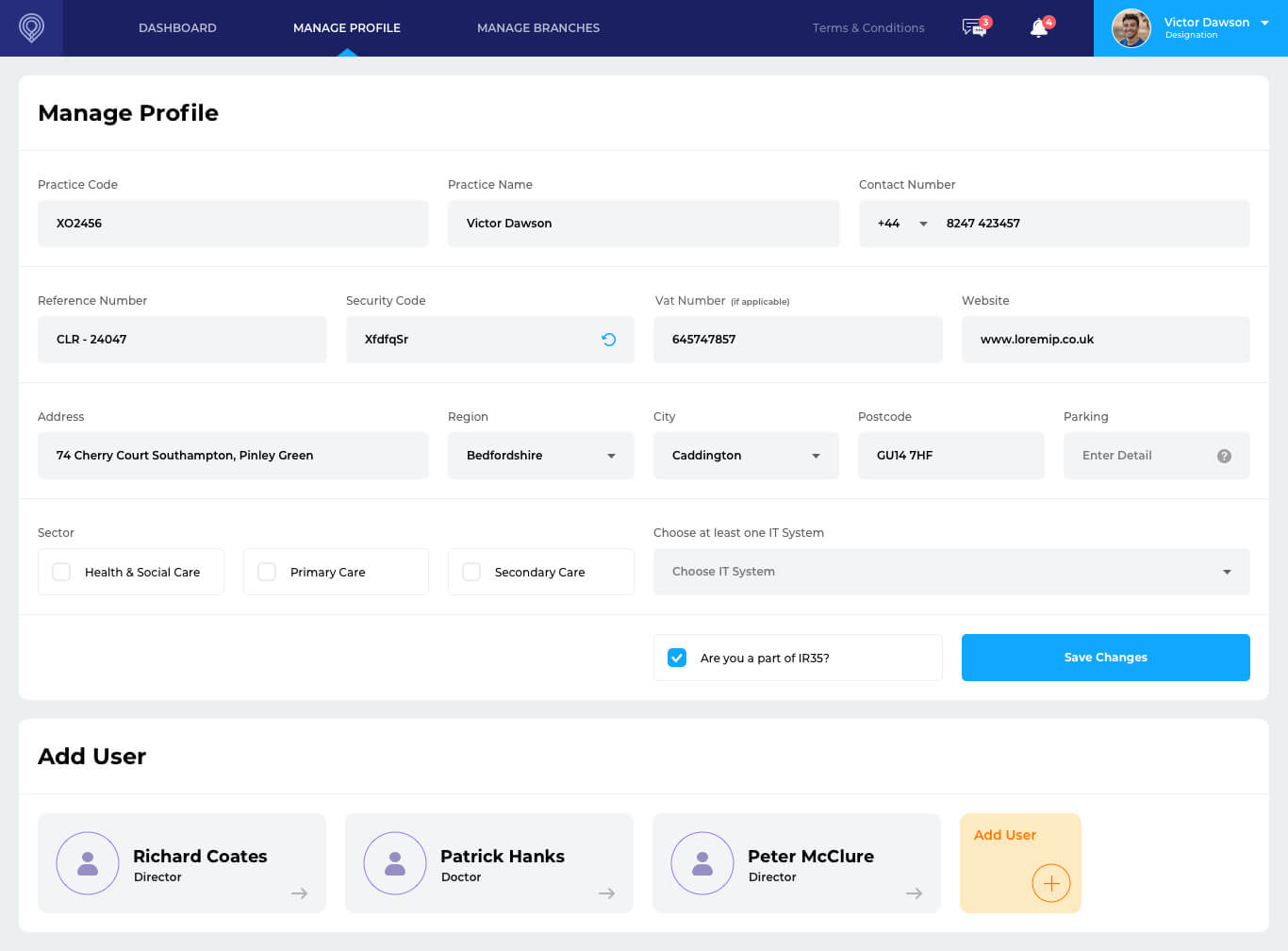 Create profile Create profile